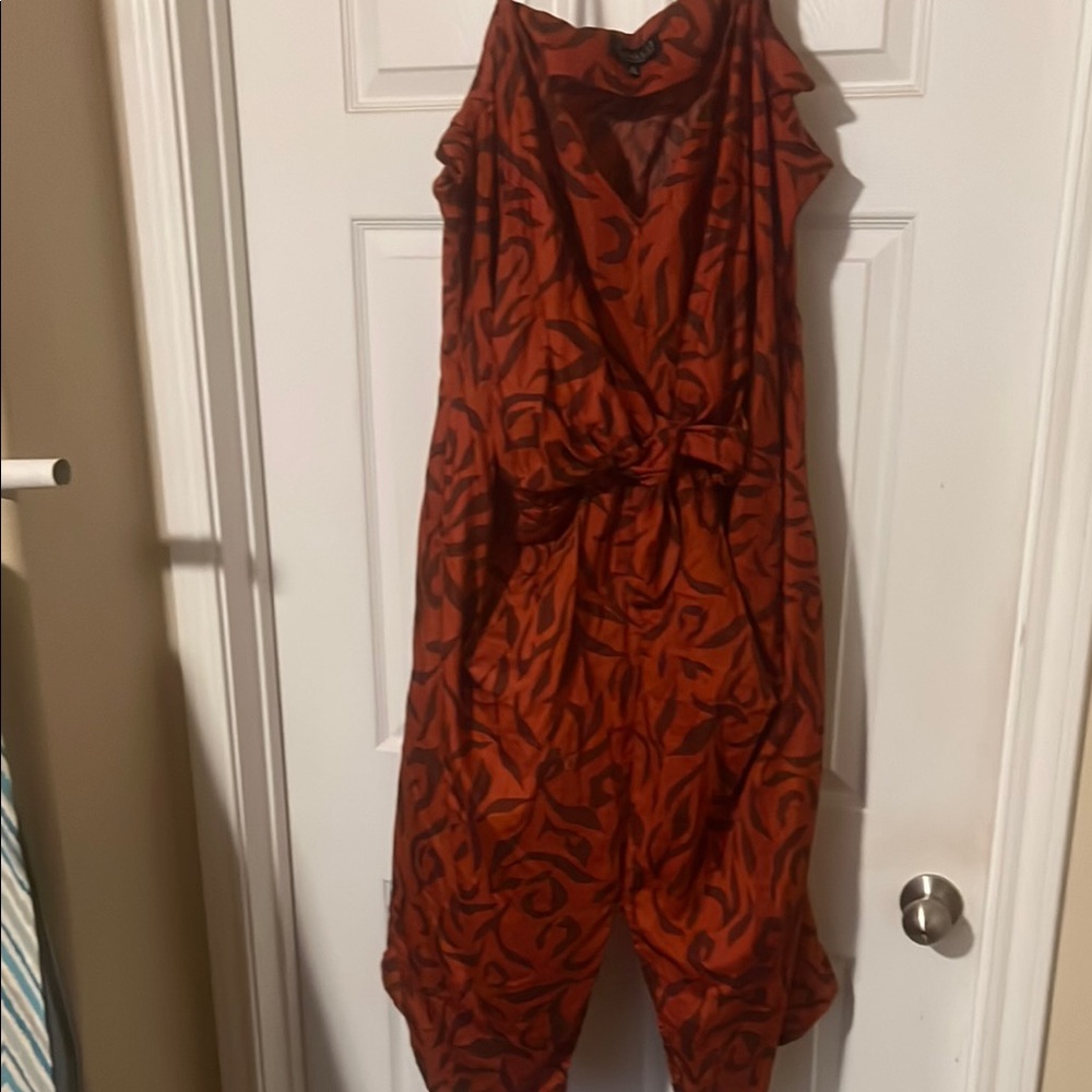 Eloquii Orange Dress with Tie Waist